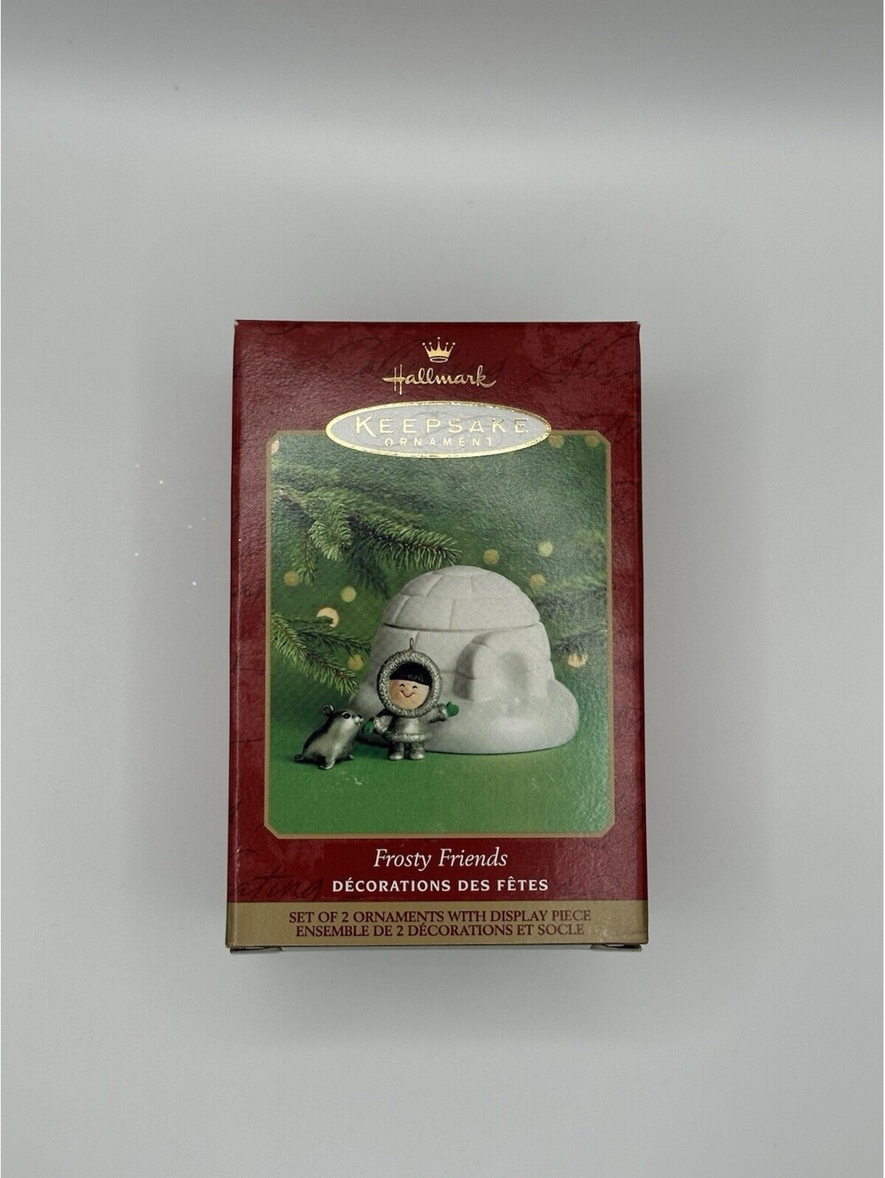 Hallmark Frosty Friends 2000 2 Ornaments, Display Piece Porcelain And Pewter NEW